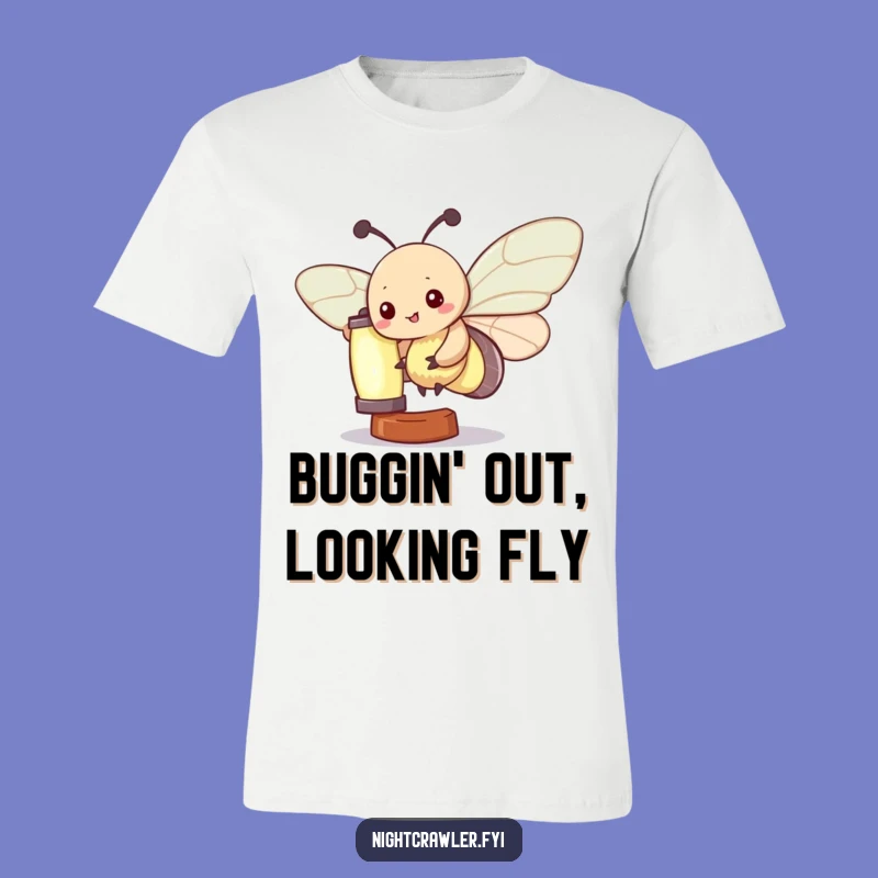 Funny Kawaii Moth T-Shirt: Playful Fluttering & Glowing Lantern Tee - Hilarious Gift