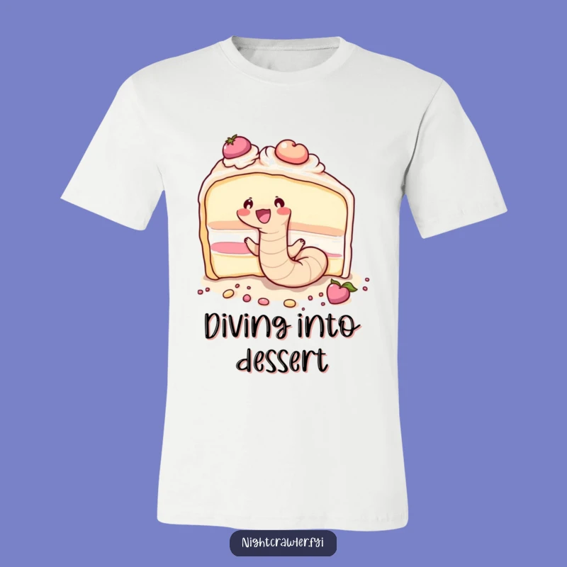 Funny Worm Cake Dive T-Shirt - Cute Character, Perfect Funny Gift