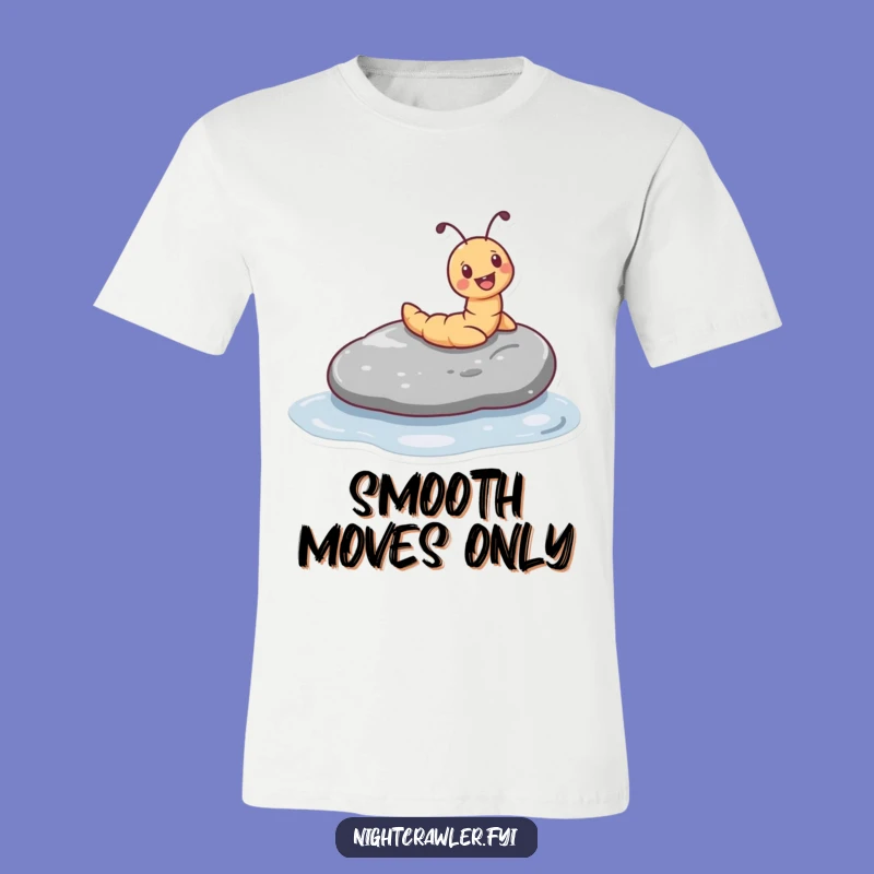 Funny Worm Sliding Tee - Joyful Worm Pebble Slide Adventure Shirt