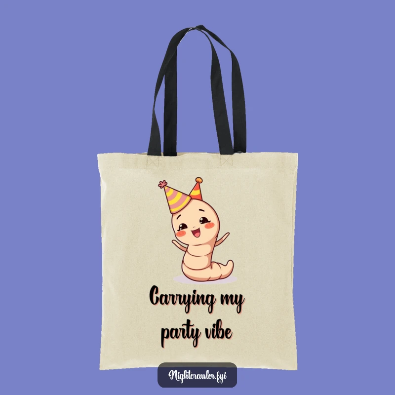 Funny Earthworm Party Hat Tote Bag: Carry Your Fun and Essentials in Style