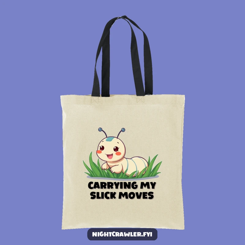 Funny Cheerful Night Crawler Grass Tote Bag: Carry Your Fun with You