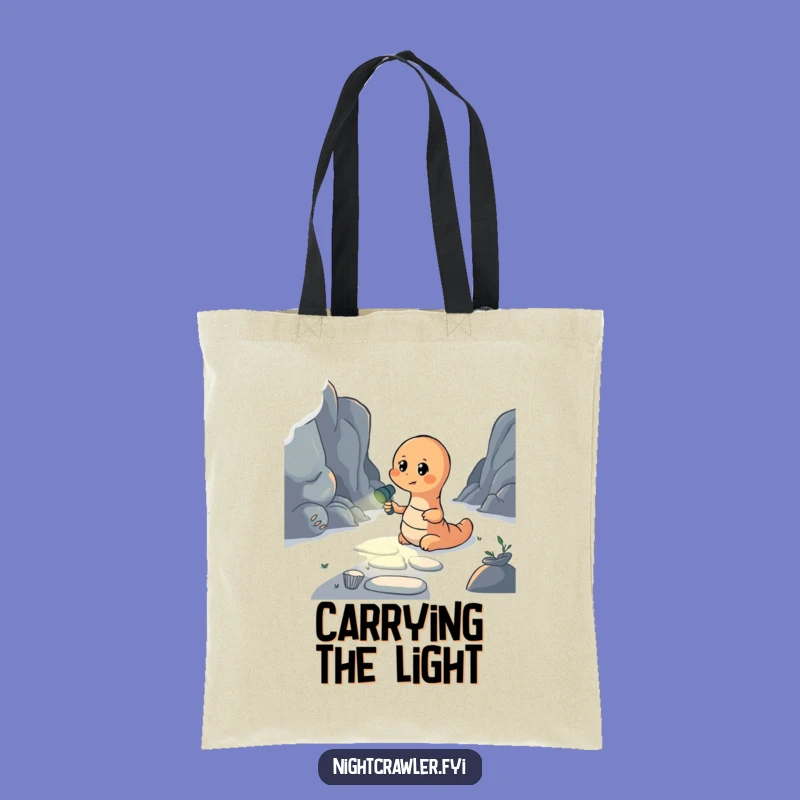 Funny Earthworm Flashlight Tote Bag: Carry Your Light Everywhere