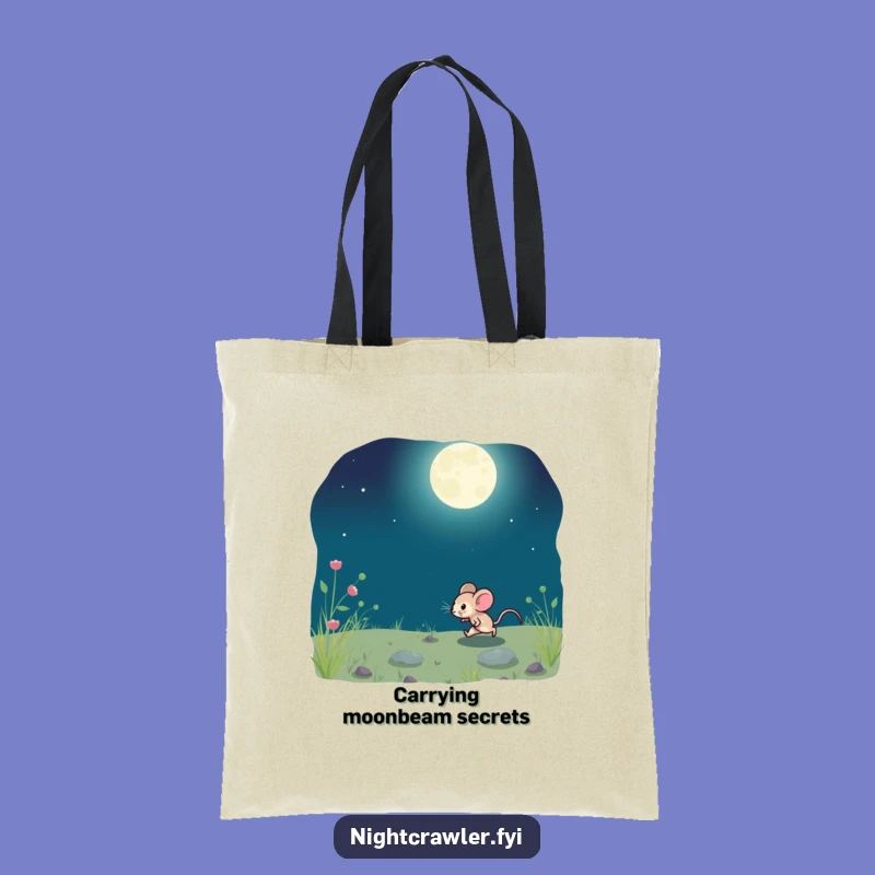 Funny Moonlit Mouse Tote: Carry Nighttime Adventures