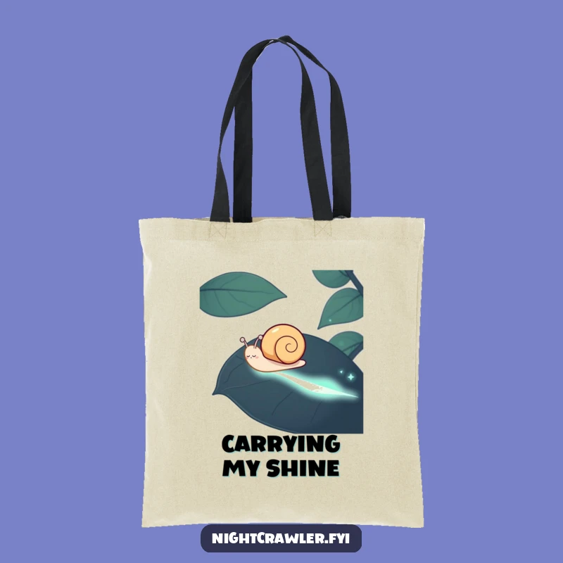 Funny Snail Tote Bag: Carry Your Goods with a Happy Critter's Glowing Trail