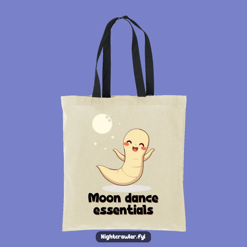 Funny Moonlit Dance Earthworm Tote Bag: Carry Your Joy Everywhere