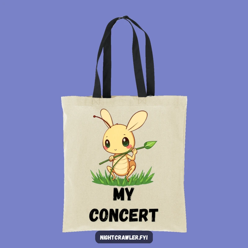 Funny Cricket Tunes Tote Bag: Happy Strummer Design, Practical and Funny Gift