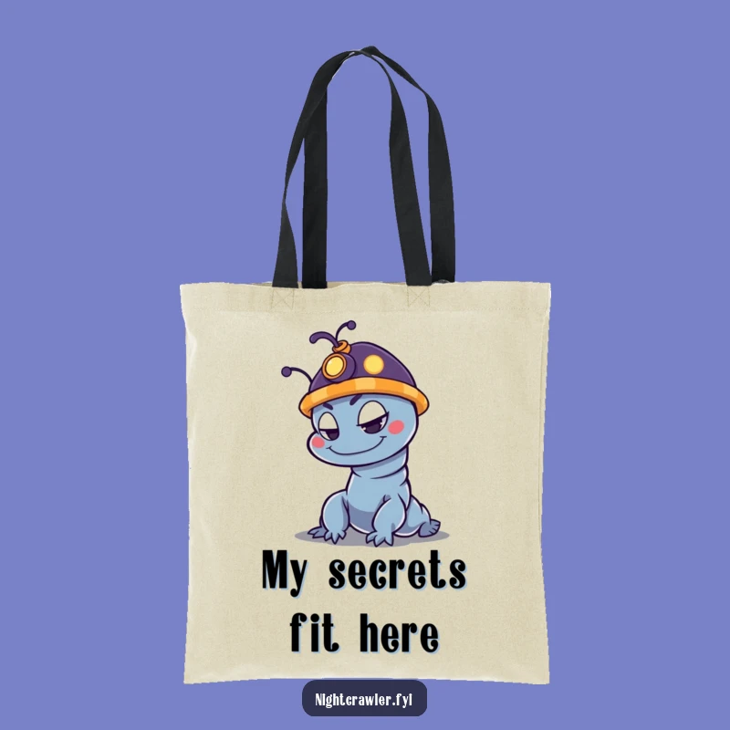 Funny Night Crawler Tote Bag with Glowing Hat - Mischievous Character Accessory, Fabulous Funny Gift
