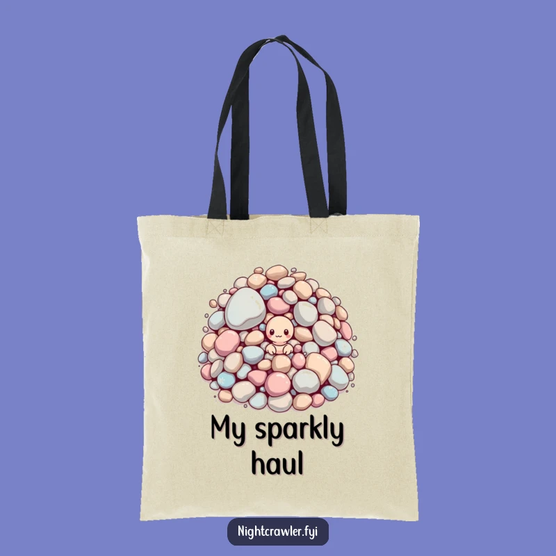 Funny Worm & Sparkle Tote Bag - Carry Your Treasures in Style